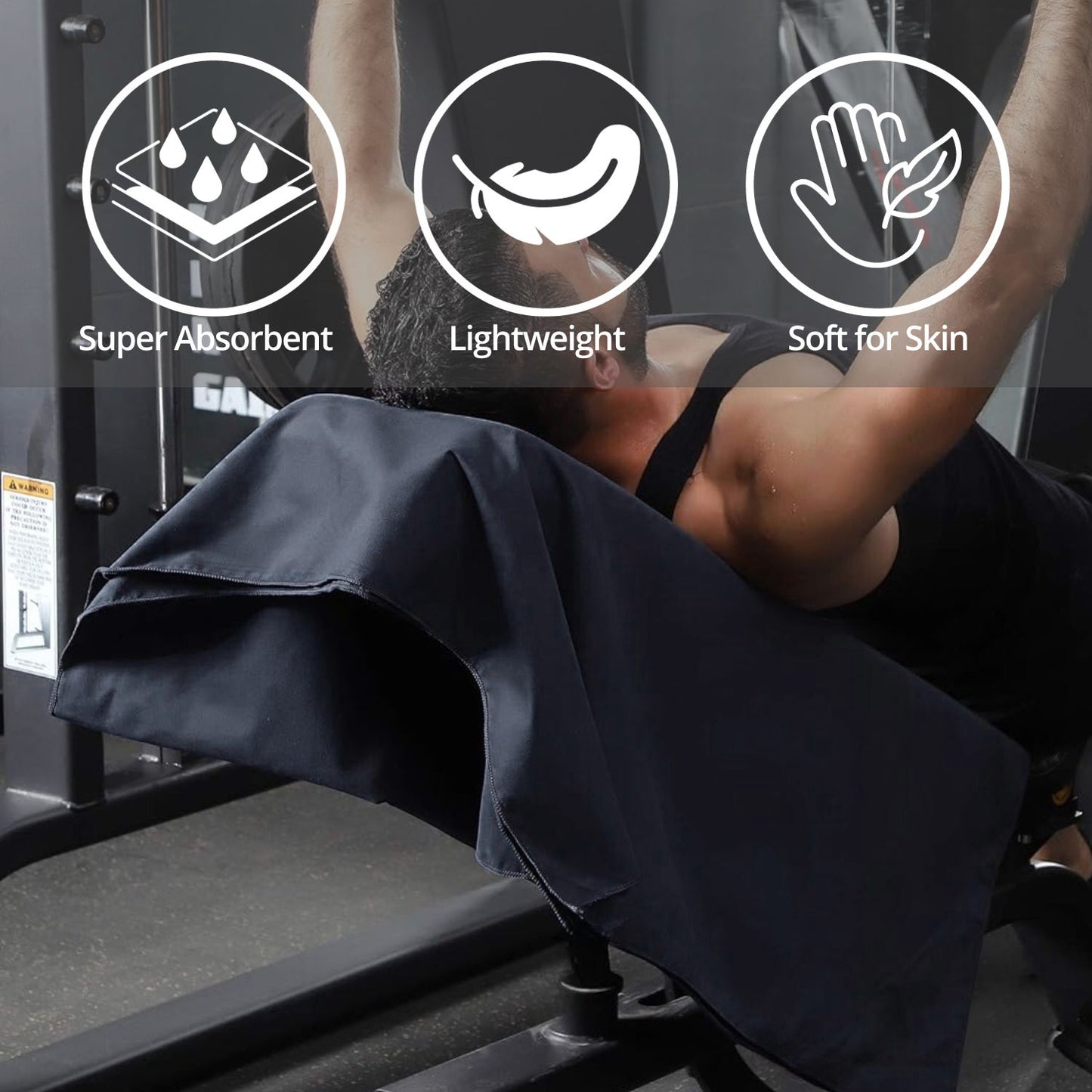 VERPEAK Quick Dry Gym Sport Towel 110*175CM (Black) VP-QDT-105-JLJD