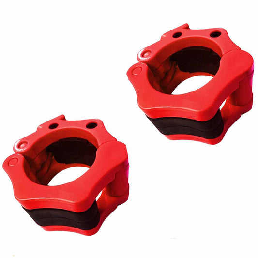 2Pcs 1in / 25mm Dumbbell Clamps Barbell Clamps Collars Clips Bar Plates Collar Clips Red