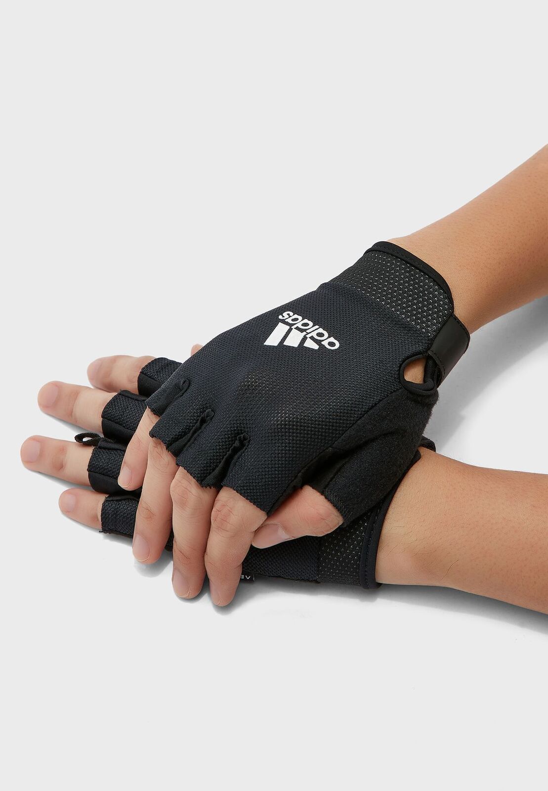 Adidas Adjustable Essential Gloves Weight Lifting Gym Workout Training - Black - Small