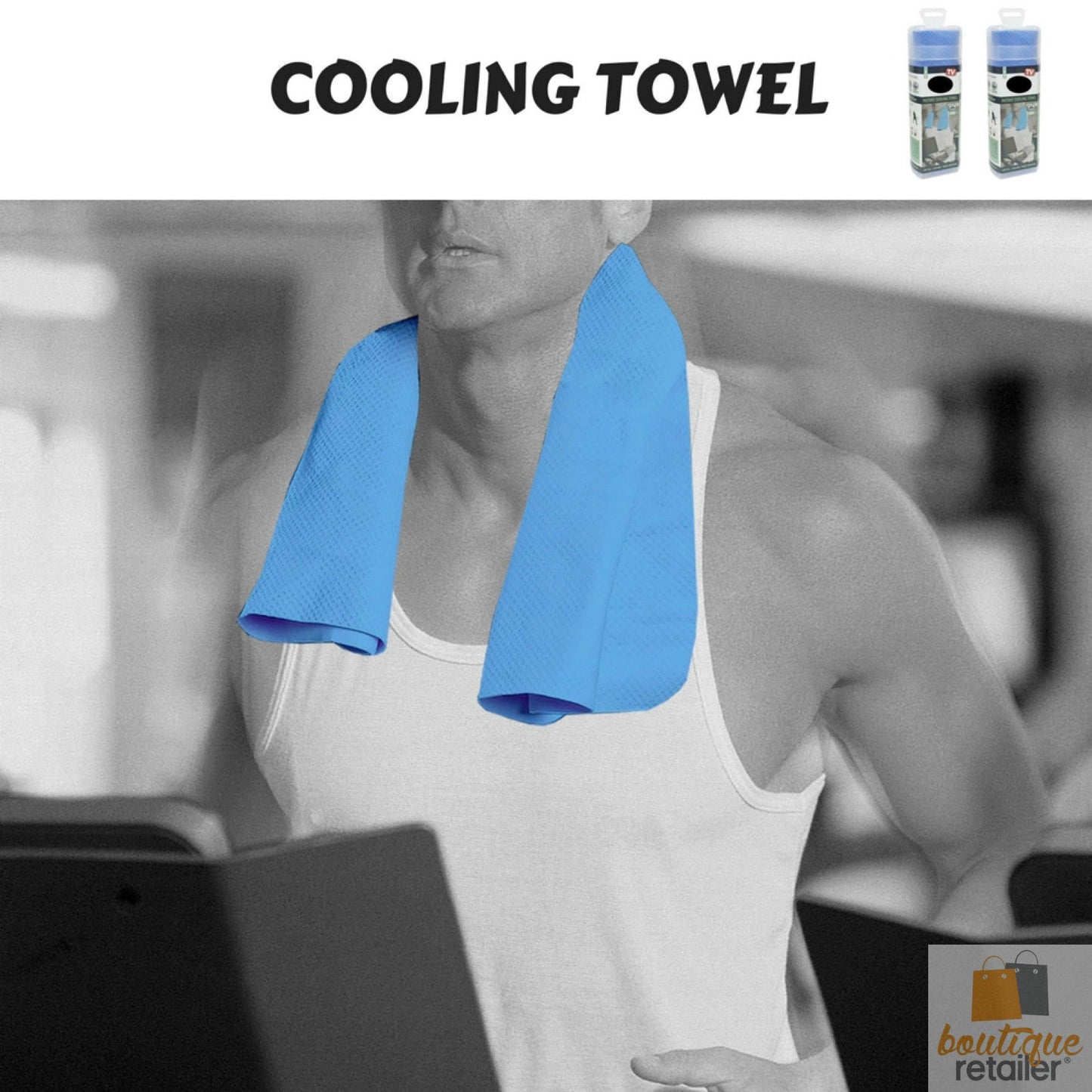 2x INSTANT COOLING TOWEL UPF 50+ Ice Cold Sport Sweat Absorbing Leisure 66x43
